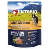 Ontario Dog Adult Medium Lamb & Rice - 0,75